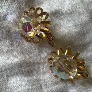 Rhinestone clip on earrings vintage